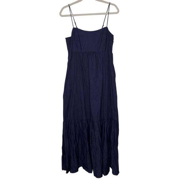 XIRENA Freya Dress Navy Blue Cotton Smocked Maxi Ruffle Hem Tuckernuck - Picture 12 of 14